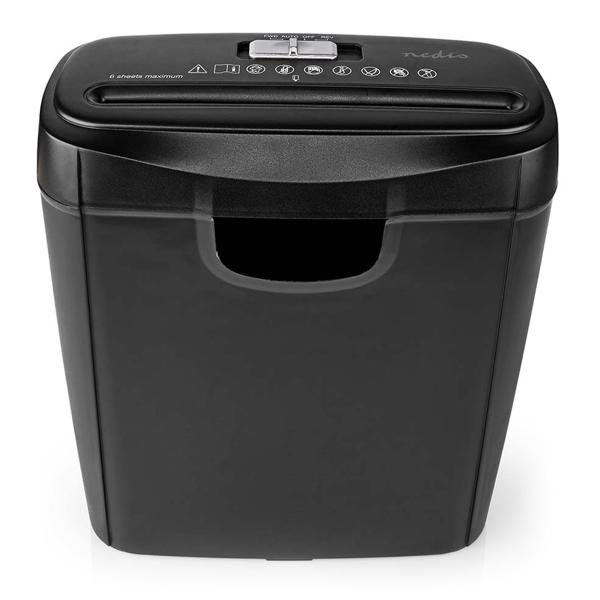 Sicherer Aktenvernichter mit DIN P-2 Sicherheit: Streifenschnitt (6mm) für A4-Papier u. Kreditkarten, schwarz–für den Schutz Ihrer persönlichen Daten