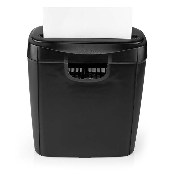 Sicherer Aktenvernichter mit DIN P-2 Sicherheit: Streifenschnitt (6mm) für A4-Papier u. Kreditkarten, schwarz–für den Schutz Ihrer persönlichen Daten