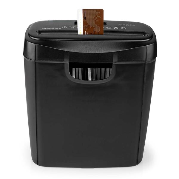 Sicherer Aktenvernichter mit DIN P-2 Sicherheit: Streifenschnitt (6mm) für A4-Papier u. Kreditkarten, schwarz–für den Schutz Ihrer persönlichen Daten