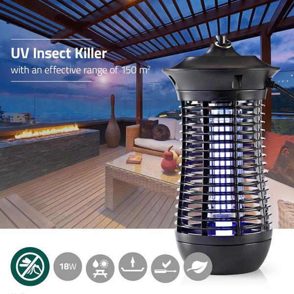 Leistungsstarker Insektenvernichter UV Lichtfalle 150m² , LED 18W – Optimale Anwendung, Hohe Effizienz & Sicherheit