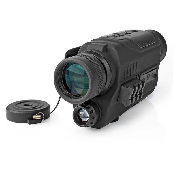 Monokulares Teleskop Nachtsicht - 5-fach optischer & 3-fach digitaler Zoom - Foto/Video Modus - für Jagd, Camping, Tierbeobachtung - 290g, schwarz
