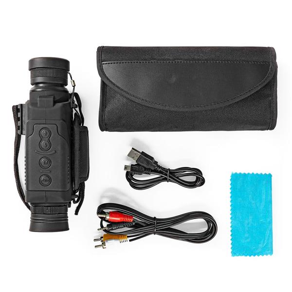 Monokulares Teleskop Nachtsicht - 5-fach optischer & 3-fach digitaler Zoom - Foto/Video Modus - für Jagd, Camping, Tierbeobachtung - 290g, schwarz