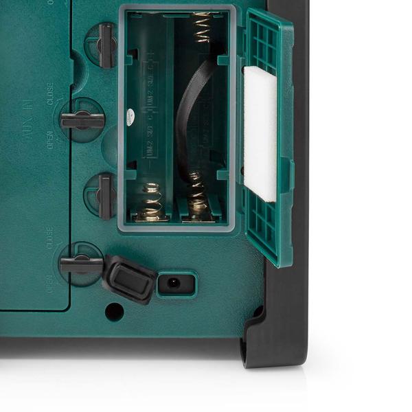 Robustes DAB+ Baustellenradio mit Bluetooth – IP65 wetterfest, 15W, Batterie oder Netzbetrieb, grün-schwarz, für Baustelle & Werkstatt