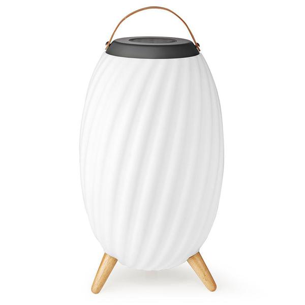 Stilvoller Bluetooth Lautsprecher mit RGB LED, 90W: Farbwechsel, Leder-Optik –  Kabelloser Musikgenuss & stimmungsvolle Beleuchtung