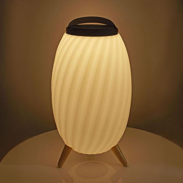 Stilvoller Bluetooth Lautsprecher mit RGB LED, 90W: Farbwechsel, Leder-Optik –  Kabelloser Musikgenuss & stimmungsvolle Beleuchtung