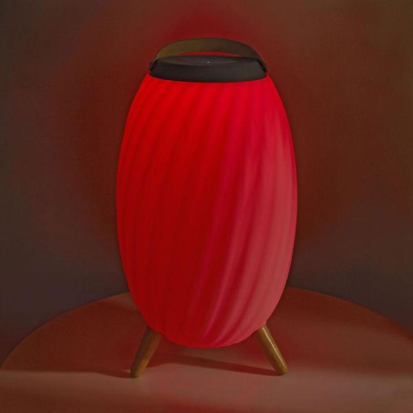 Stilvoller Bluetooth Lautsprecher mit RGB LED, 90W: Farbwechsel, Leder-Optik –  Kabelloser Musikgenuss & stimmungsvolle Beleuchtung