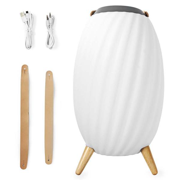 Stilvoller Bluetooth Lautsprecher mit RGB LED, 90W: Farbwechsel, Leder-Optik –  Kabelloser Musikgenuss & stimmungsvolle Beleuchtung