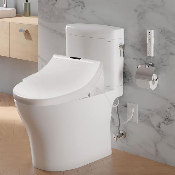 2er-Set Smarter Premium Dusch-WC-Sitz mit Warmluft-Fön, Toilettenaufsatz mit Sitzheizung, Absenkautomatik und App