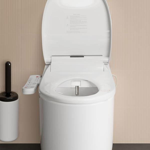2er-Set Smarter Premium Dusch-WC-Sitz mit Warmluft-Fön, Toilettenaufsatz mit Sitzheizung, Absenkautomatik und App