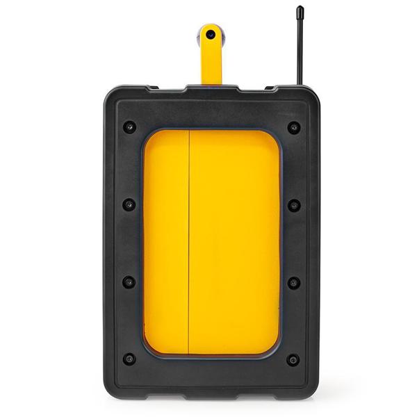 Mobiles Baustellenradio mit starkem 15W Sound, gelb/schwarz, Bluetooth, FM, Netz- und Batteriebetrieb – robust und beste Klangqualität 
