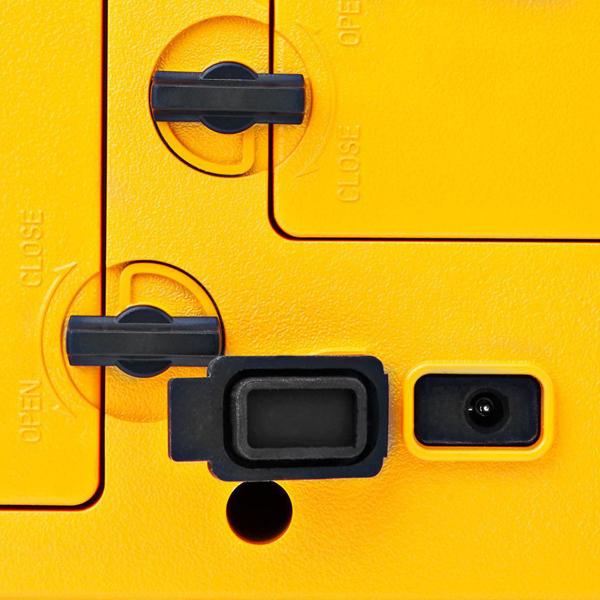 Mobiles Baustellenradio mit starkem 15W Sound, gelb/schwarz, Bluetooth, FM, Netz- und Batteriebetrieb – robust und beste Klangqualität 