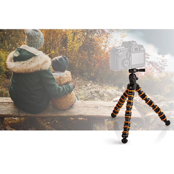 Flexibles Kamerastativ für Foto & Video - 9 Segmente, 30 cm Höhe mit Kugelkopf - Für Action-Kamera, Smartphone & Fotoapparat, max. 2.5 kg