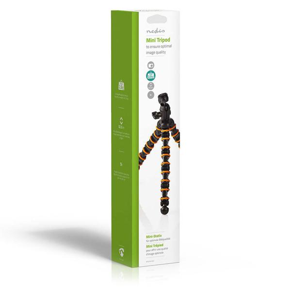 Flexibles Kamerastativ für Foto & Video - 9 Segmente, 30 cm Höhe mit Kugelkopf - Für Action-Kamera, Smartphone & Fotoapparat, max. 2.5 kg