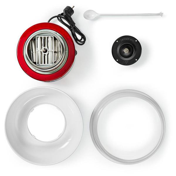 Zuckerwatte-Maschine 500W: rot/weiss, 29x23x29cm - nostalgisches Design, Zuckerwatte wie vom Jahrmarkt - Partyspass für Gross & Klein