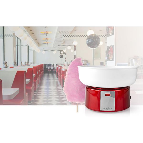 Zuckerwatte-Maschine 500W: rot/weiss, 29x23x29cm - nostalgisches Design, Zuckerwatte wie vom Jahrmarkt - Partyspass für Gross & Klein