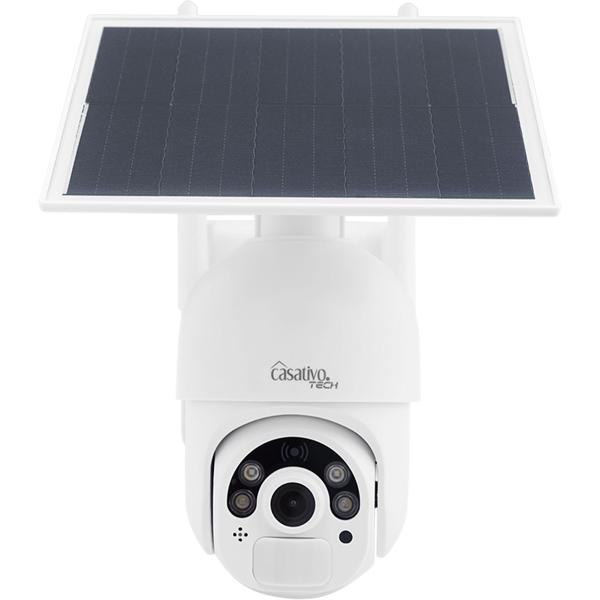 2er-Set Smarte Überwachungskamera, Solar / kabellos, Pan-Tilt, FullHD, Solar Panel, PIR Sensor, Aussen, Nachtsicht, 2-Wege-Audio/ Video, IP66, weiss
