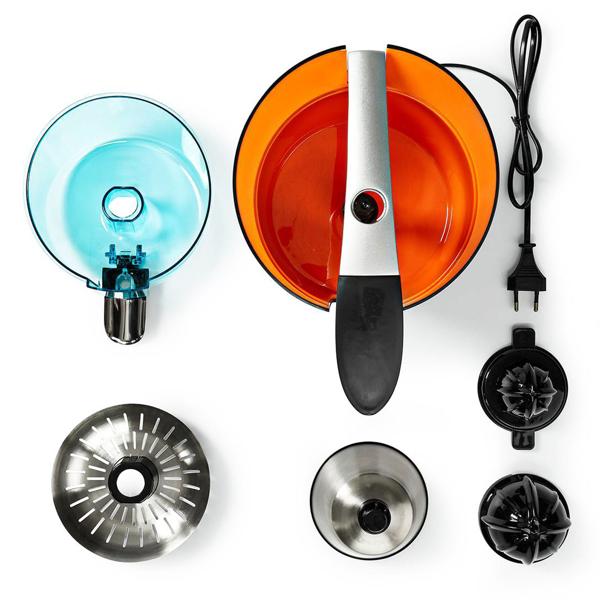 Kraftvolle elektrische Zitruspresse, starke 160 Watt, schwarz, spülmaschinenfeste Einzelteile, für Zitronen, Orangen, Limetten oder Pampelmusen