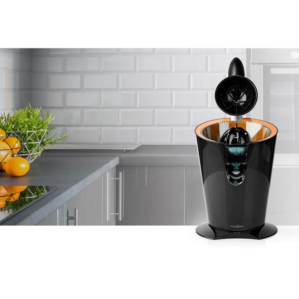 Kraftvolle elektrische Zitruspresse, starke 160 Watt, schwarz, spülmaschinenfeste Einzelteile, für Zitronen, Orangen, Limetten oder Pampelmusen