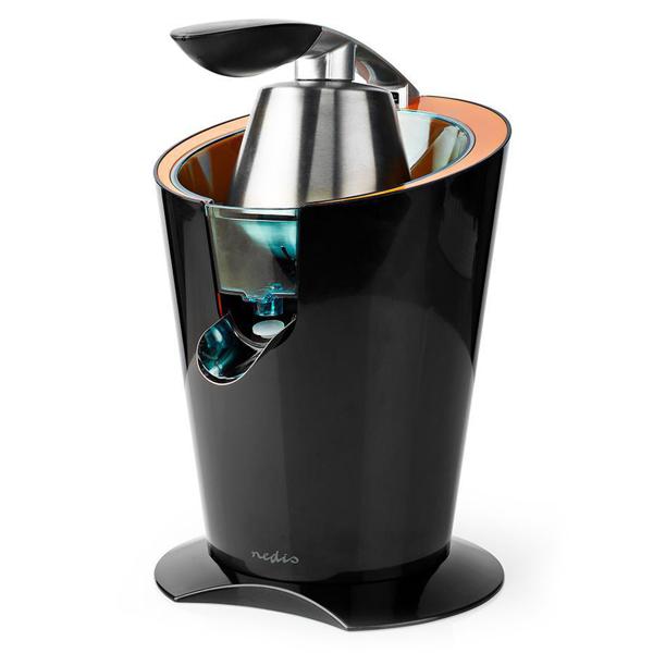 Kraftvolle elektrische Zitruspresse, starke 160 Watt, schwarz, spülmaschinenfeste Einzelteile, für Zitronen, Orangen, Limetten oder Pampelmusen