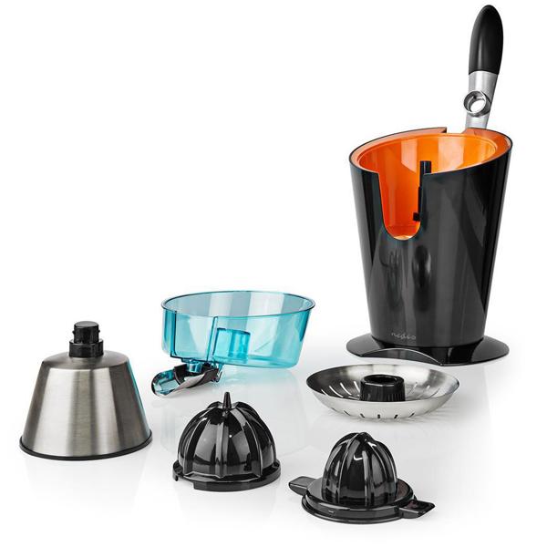 Kraftvolle elektrische Zitruspresse, starke 160 Watt, schwarz, spülmaschinenfeste Einzelteile, für Zitronen, Orangen, Limetten oder Pampelmusen