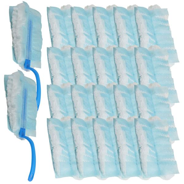 2er-Set Mikrofaser-Staubwedel - antistatische Tücher für gründliche Reinigung von Staub, Haaren & Spinnweben - inkl. 20 wechselbaren Wischtüchern - ideal für alle Oberflächen & Ecken