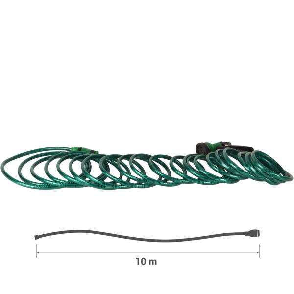 Mini-Schlauchgarnitur für Garten, Balkon & Terrasse: 10m, 6-fach Sprühkopf - Ideal für Bewässerung, Reinigung, Gartenarbeit - Kompaktes und praktisches Set