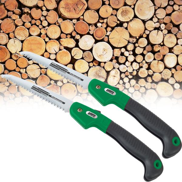 2er-Set Handliche Garten-Klappsäge für Äste, Zweige & Hecken, leicht & ideal für Gartenarbeit & Outdoor