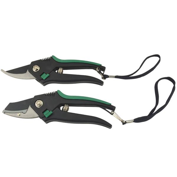 Gartenscheren-Set mit Bypass- & Amboss-Schere - ideal für Blumen, Äste & Totholz - gehärteter Edelstahl, ergonomische Griffe, Sicherheitsverschluss - langlebig & robust