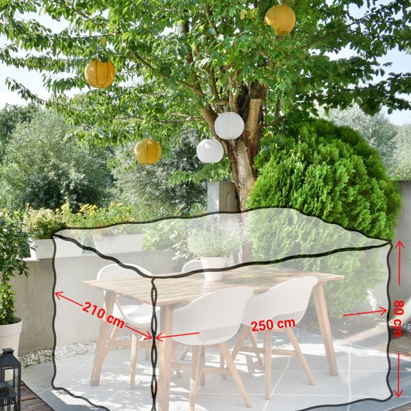 XL Abdeckhaube für Gartenmöbel 250x80x210 cm – wetterfest, reissfest & UV-beständig – schützt die gesamte Garnitur vor Regen, Schmutz & Sonne