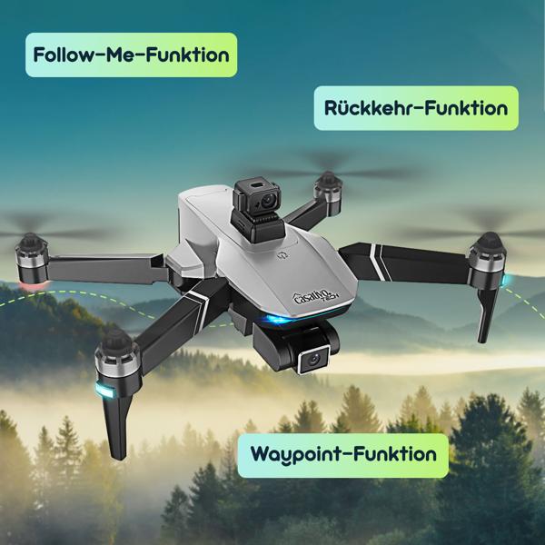 GPS-Drohne mit Full-HD-Kamera, faltbar, 800m Reichweite, 3-Achsen-Gimbal, bürstenfreier Motor, Auto-Follow, Personen-Tracking, App