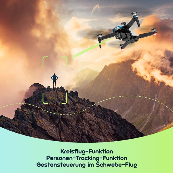 GPS-Drohne mit Full-HD-Kamera, faltbar, 800m Reichweite, 3-Achsen-Gimbal, bürstenfreier Motor, Auto-Follow, Personen-Tracking, App