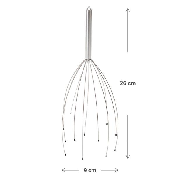 Kopfmassagegerät mit Wohlfühl-Noppen, Kopfmassage-Spinne mit 12 Auslegern, angenehmer glatter Griff, Entspannung pur