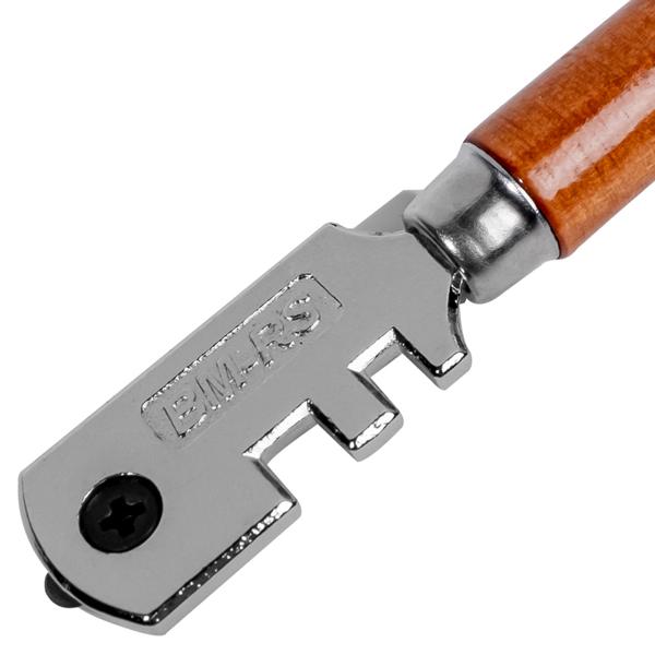 Glasschneider inkl. 6 Hartmetallschneiderädchen - Präzises Anritzen von Glas für Sollbruchstellen - Ergonomischer Holzgriff - 18x8,4x1cm