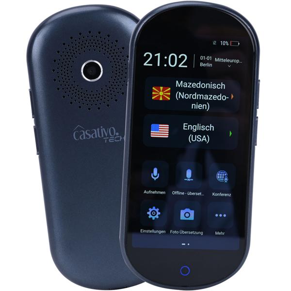 Revolutionärer Echtzeit-Übersetzer: 137 Sprachen, Sofort-Übersetzung, Text- & Sprachfunktion, Währungsrechner, grosses Display, schwarzes Design