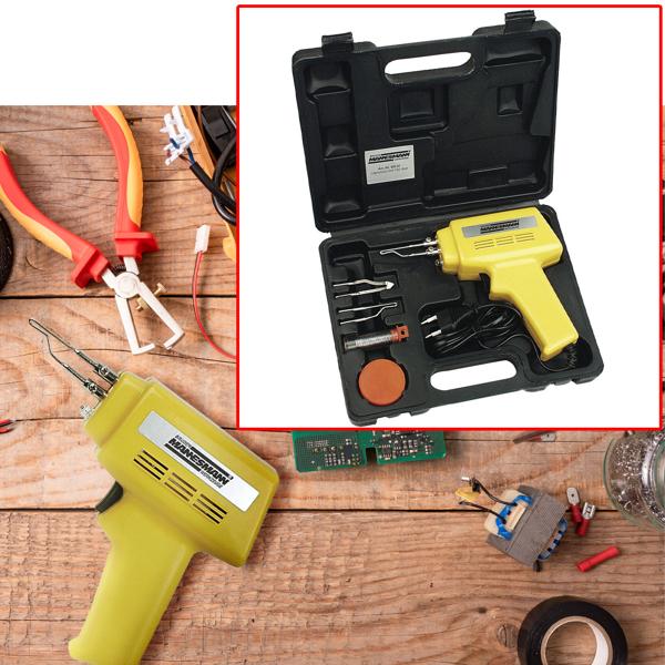 Lötpistole 100W - Vielseitig für starke Metallverbindungen & schnelle Reparaturen - Inkl. Zubehör, Aufbewahrungskoffer & rutschfestem Griff - TÜV/GS