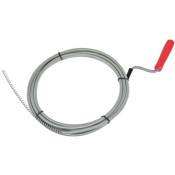 Abfluss-Spirale 3m - Beseitigt tiefsitzende Blockaden ohne Chemie - Umweltfreundliche Rohrreinigung - Verzinkter Stahldraht mit Kurbel und Feder