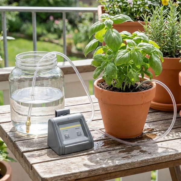 SmartLife WiFi Bewässerungssystem für 10 Pflanzen – App Steuerung für Android/iOS – Automatische Wasserpumpe mit Timer – Inkl. 10m Schlauch & Tropfer