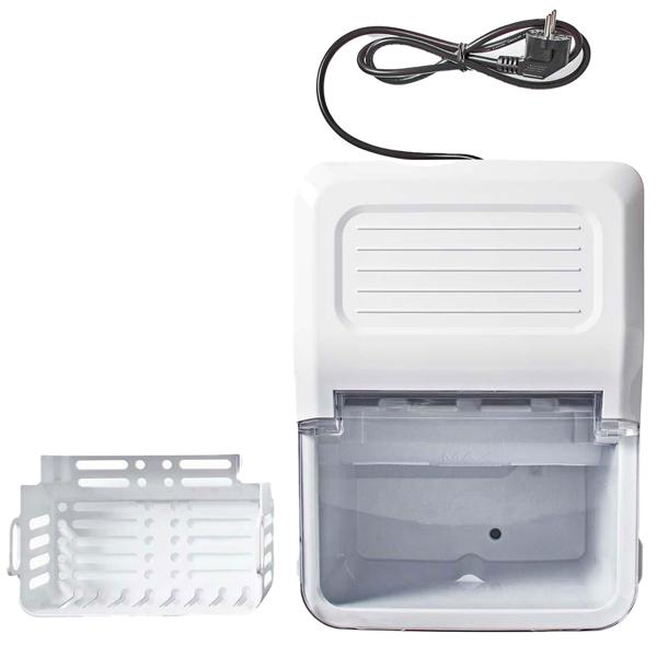 Kraftvolle Eiswürfelmaschine, Produktionskapazität 12 kg, Eiswürfelbereiter m. 1,5 l Wassertank, 120 W, weiss, auch geeignet für Slush Eis und Eisdesserts