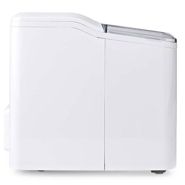 Kraftvolle Eiswürfelmaschine, Produktionskapazität 12 kg, Eiswürfelbereiter m. 1,5 l Wassertank, 120 W, weiss, auch geeignet für Slush Eis und Eisdesserts