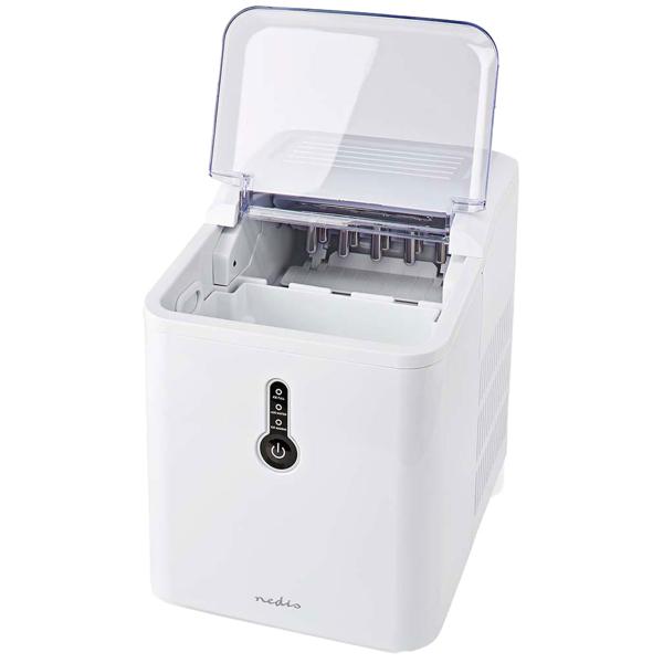 Kraftvolle Eiswürfelmaschine, Produktionskapazität 12 kg, Eiswürfelbereiter m. 1,5 l Wassertank, 120 W, weiss, auch geeignet für Slush Eis und Eisdesserts