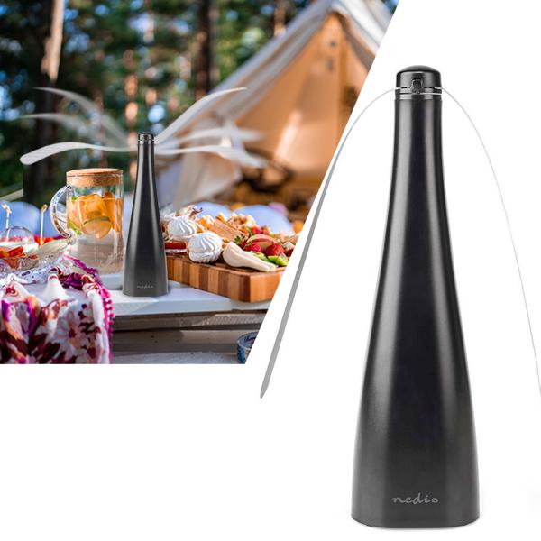 Elektrischer Fliegenwedler, schwarz, batteriebetrieben – Idealer Insektenvertreiber für drinnen und draussen – Für einen fliegenfreien Genuss beim Essen