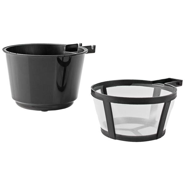 Stilvolle Edelstahl Filterkaffeemaschine (750W) mit 400ml Kaffee-To-Go-Becher – Silber-schwarzes Design – Für genussvollen Kaffee, überall