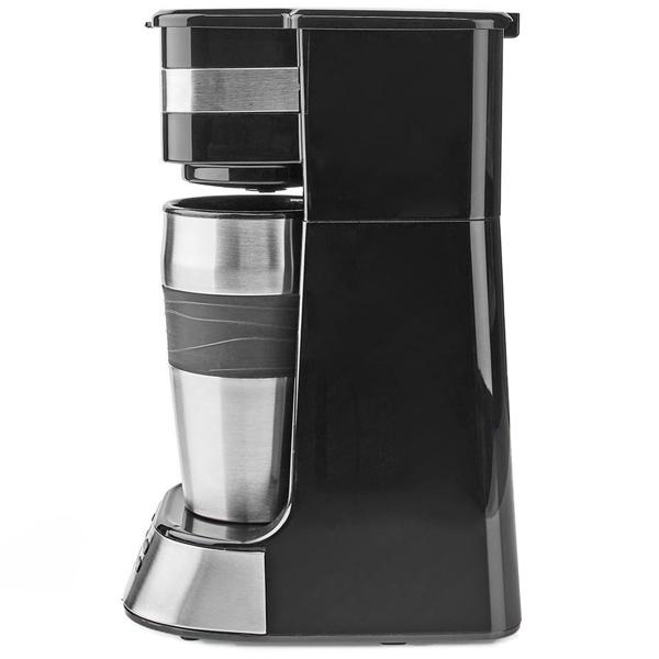 Kompakte Kaffeemaschine mit Edelstahl Coffee to Go Becher, LCD & Timer, 750W, silber/schwarz: Kaffee für den perfekten Start in den Tag