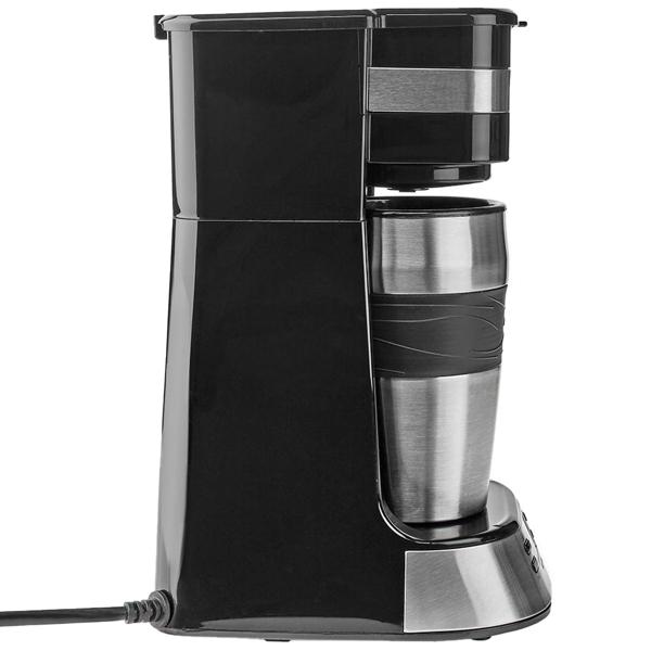 Kompakte Kaffeemaschine mit Edelstahl Coffee to Go Becher, LCD & Timer, 750W, silber/schwarz: Kaffee für den perfekten Start in den Tag