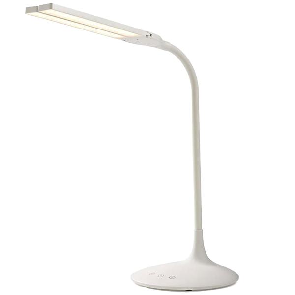 Kabellose LED-Schreibtischleuchte (280 Lumen), dimmbar, weiss – Touch-Steuerung, trendiges Design – Bequeme Tisch-Beleuchtung für Büro und Zuhause