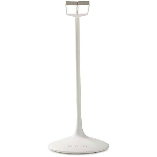 Kabellose LED-Schreibtischleuchte (280 Lumen), dimmbar, weiss – Touch-Steuerung, trendiges Design – Bequeme Tisch-Beleuchtung für Büro und Zuhause