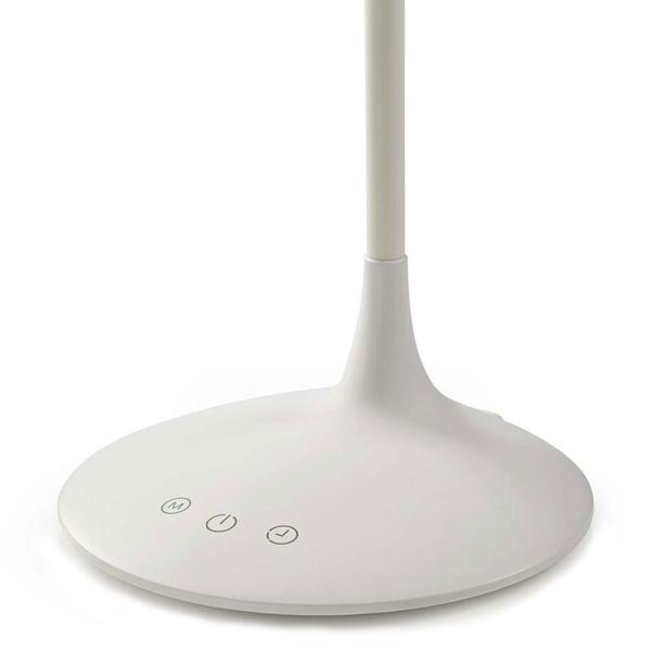 Kabellose LED-Schreibtischleuchte (280 Lumen), dimmbar, weiss – Touch-Steuerung, trendiges Design – Bequeme Tisch-Beleuchtung für Büro und Zuhause