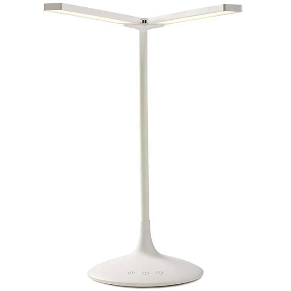 Kabellose LED-Schreibtischleuchte (280 Lumen), dimmbar, weiss – Touch-Steuerung, trendiges Design – Bequeme Tisch-Beleuchtung für Büro und Zuhause