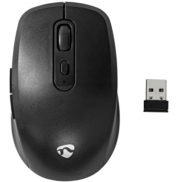 Kompakte optische Funkmaus - 6 Tasten - kabellos bis 10m Reichweite, 800/1200/1600 dpi - USB-Nano-Empfänger, kompatibel Win 7/8/10/11