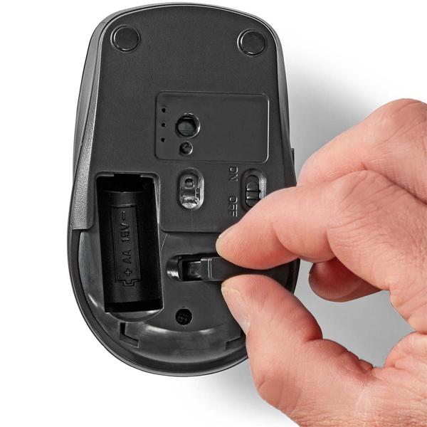 Kompakte optische Funkmaus - 6 Tasten - kabellos bis 10m Reichweite, 800/1200/1600 dpi - USB-Nano-Empfänger, kompatibel Win 7/8/10/11